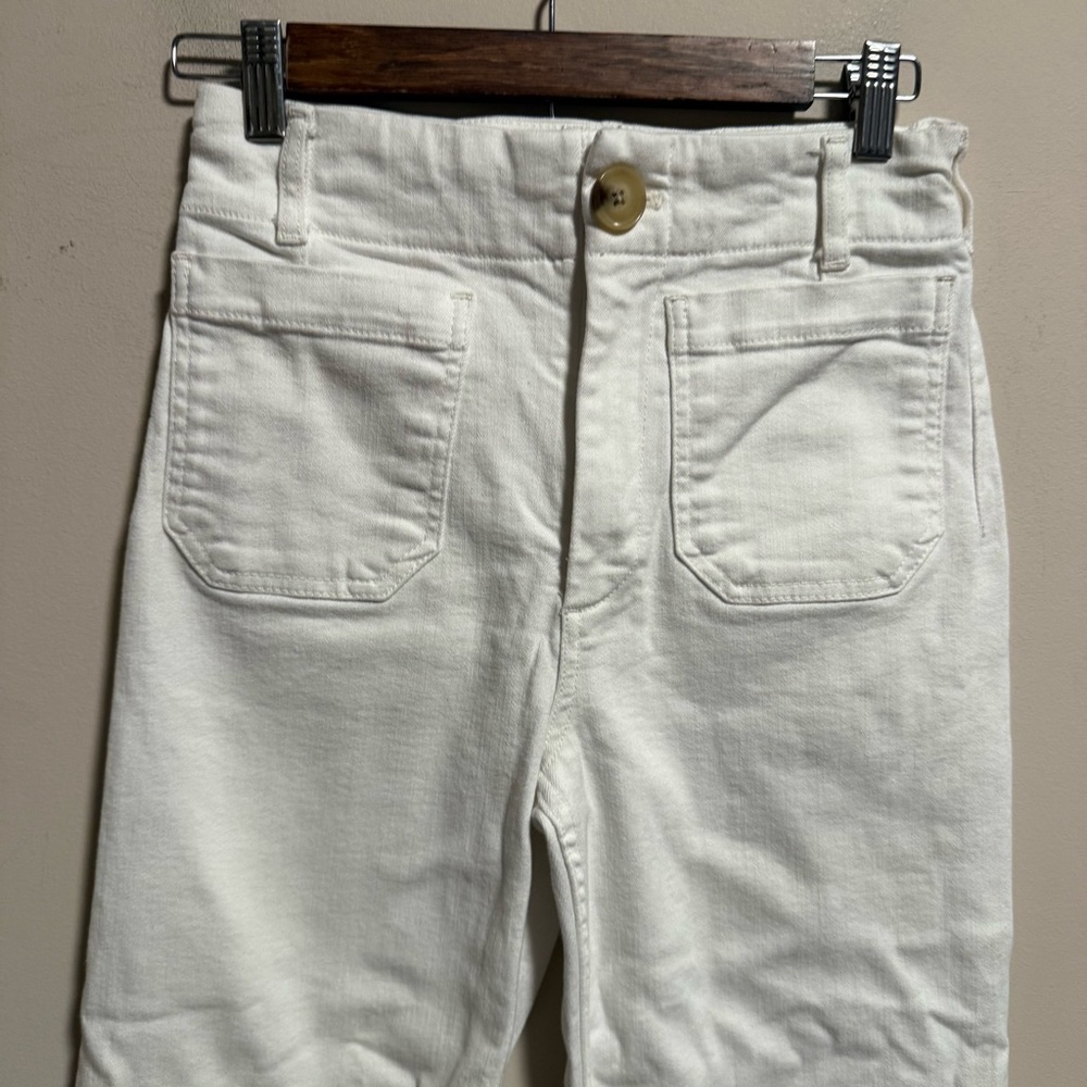 Anthropologie Crisp White Wide Leg Trousers - Picture 3 of 7